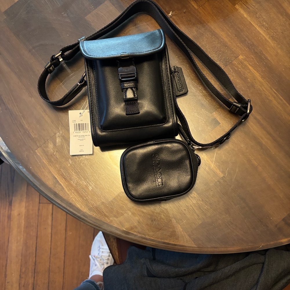 Black Coach Men's Leather Bag Set
